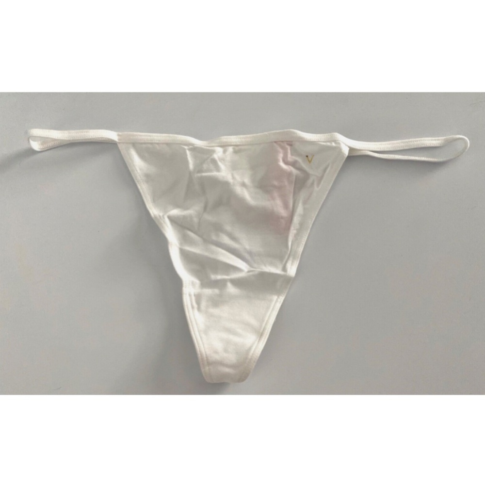 Victorias Secret Panty White Cotton Blend V G String Nwt XL
